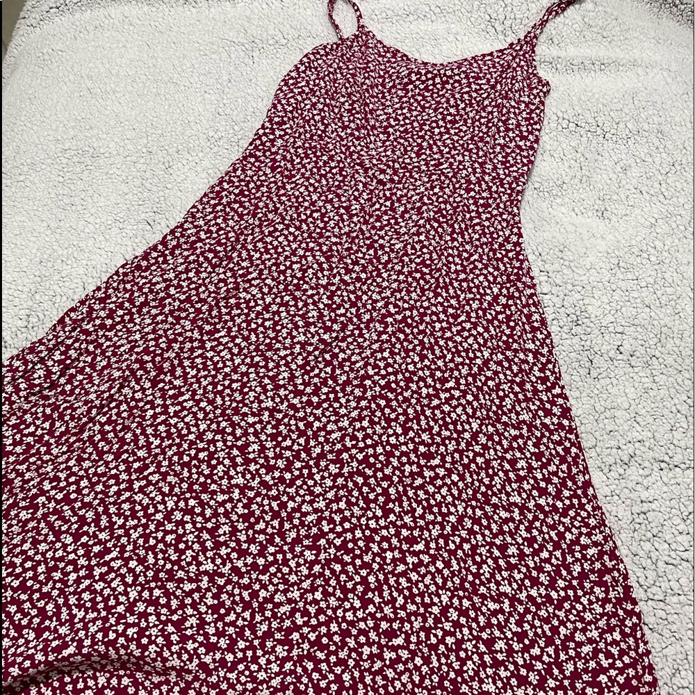 Uniqlo Fuchsia Floral Midi Dress